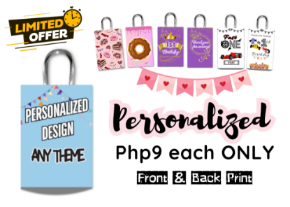 Picture of 1 pc personalized (Request your Favorite Theme or Character) Mini Size 9x16cm Gift Bag - Ribbon Handle